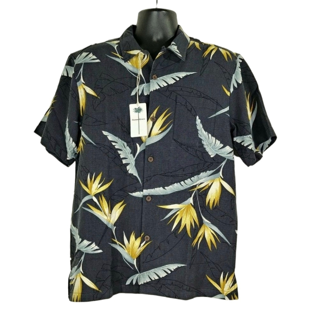 Havana Breeze Aloha Hawaiian 100% Silk Shirt Size Medium